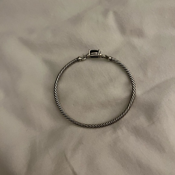 David Yurman Petite Wheaton & Diamonds 3mm Black Onyx Bracelet - Picture 4 of 7